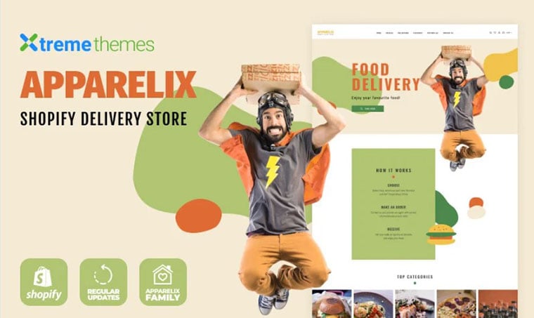 Food delivery Apparelix family Shopify template