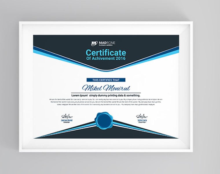 Computer Training Certificate template by Monir