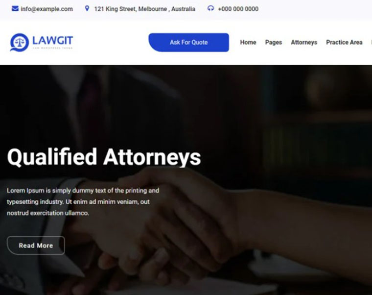 LawGit - lawyer WordPress theme by Themehurst