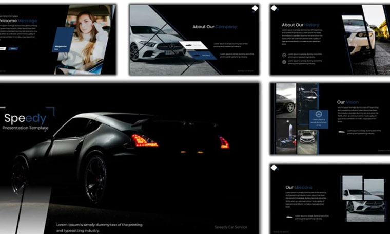 Speedy - Car Services PowerPoint template by Abukick