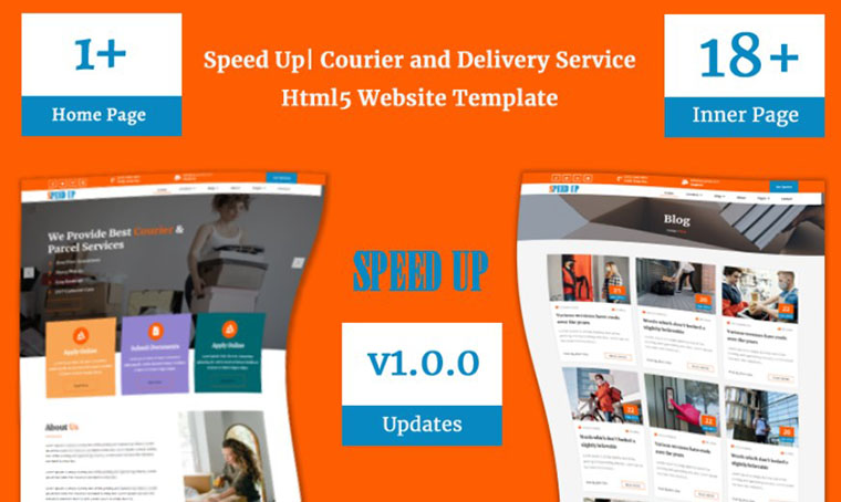 Speed Up Courier Service Website Template by Codezion