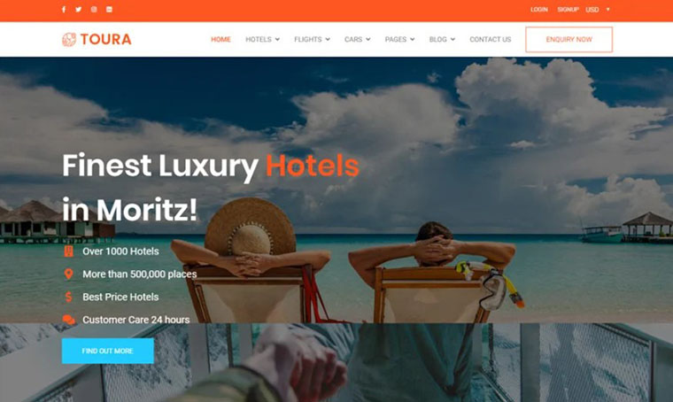 Toura - Travel Agency Website template by Codezion