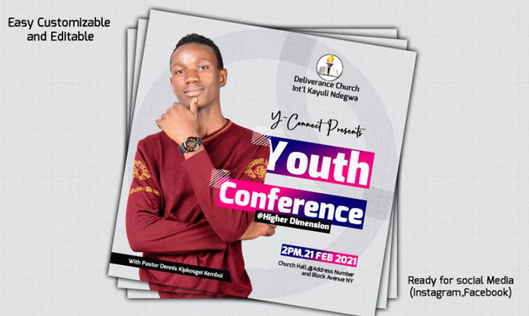 Youth Conference Social Media template by Fluffyeditz1