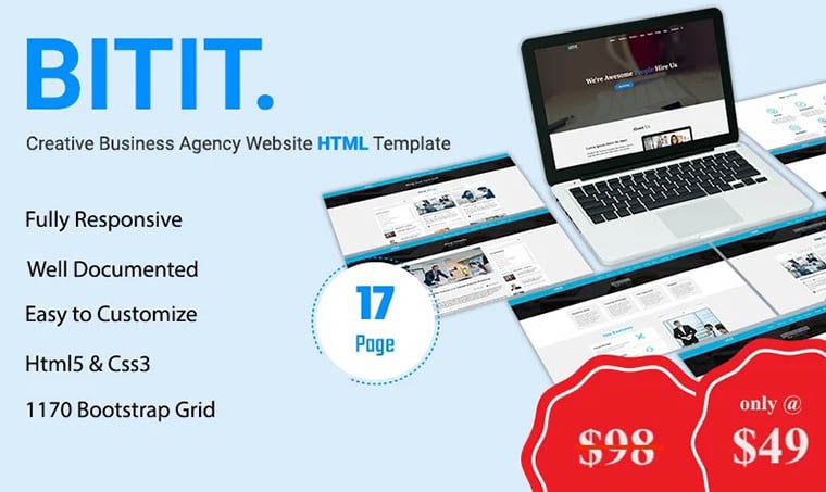 BITIT - Business Agency Website template by Bitspeck