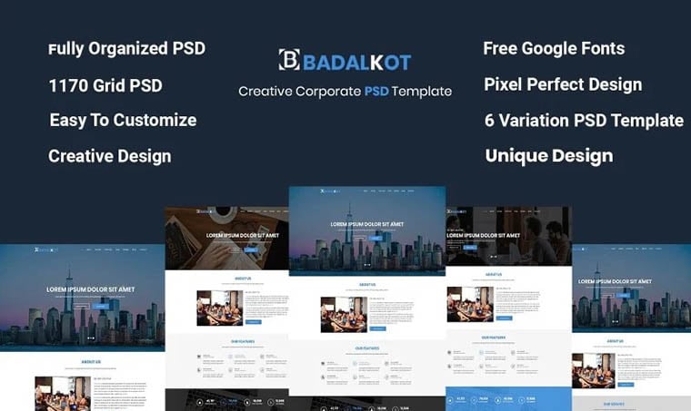 Badalkot - Multipurpose Corporate PSD Template