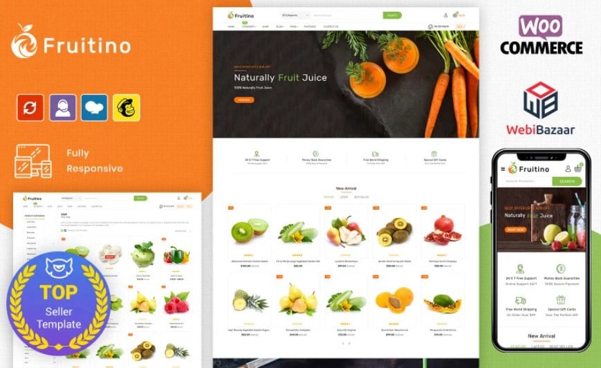 Fruitino - Food & Grocery WooCommerce theme by WebiBazaar