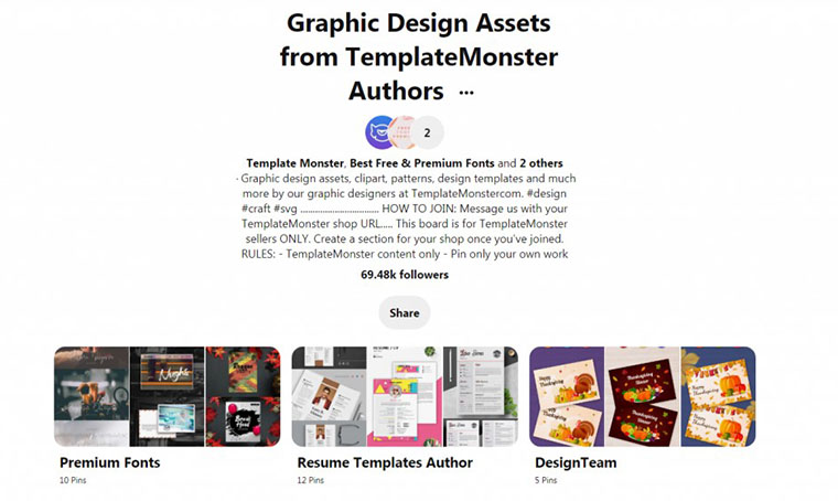 TemplateMonster Pinterest Board